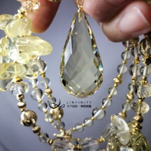 頂級 黃水晶 全美 檸檬黃 招財 花開富貴 事業 大寶石 項鍊 單品 禮物