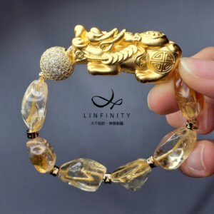 黃水晶 隨型 財富 招財 貔貅 龍戲珠 光明 手鍊 單品 禮物