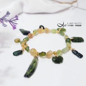 黃綠西瓜碧璽 多寶釧 金魚 節節高升 如意 招財 手鍊 單品 禮物