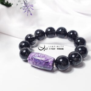 頂級紫龍晶 黑髮晶 領袖之石 智慧 富貴 收藏 手鍊 單品 禮物