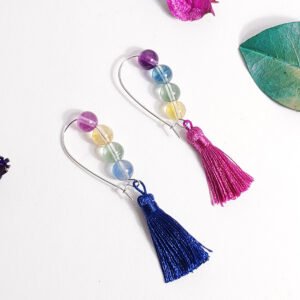 頂級彩虹螢石 智能之石 七脈輪 招財 流蘇 耳環 客製 禮物