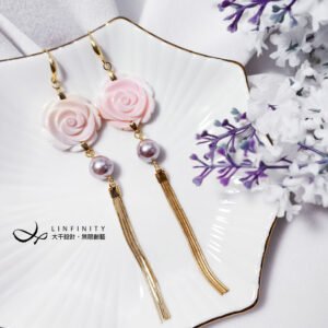 頂級女皇貝 胭脂貝 粉硨磲 玫瑰 紫貝珠 流蘇 原創獨家 耳環 禮物