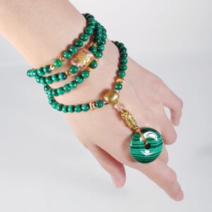 頂級孔雀石 貔貅 白水晶 六字真言 108手串 念珠 6mm 單品 禮物