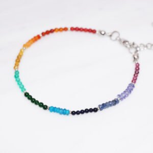 天然彩虹寶石 七脈輪 細膩優雅 手鍊 客製 禮物