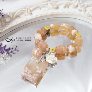 頂級櫻花瑪瑙 玉瓍 無飾牌 平安 蝴蝶 福氣 菊 招財 手鍊 單品