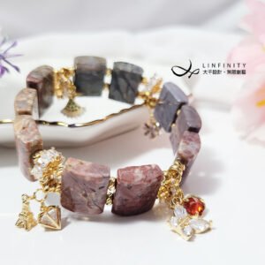 稀有戈壁冰紋阿拉善瑪瑙 玉化 彩虹 智慧 手排 手鍊 單品 禮物