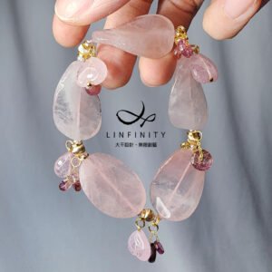 粉晶曲面花瓣 摩根 碧璽 粉色寶石集合 心想事成 手鍊 單品 禮物