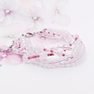 頂級星光粉晶 玫瑰石 白水晶 浪漫 愛情 桃花 多圈手鍊 單品 禮物