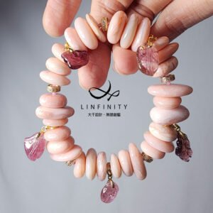 稀有粉紅蛋白石 碧璽 多寶 如意 金魚 愛情 招財 手鍊 單品 禮物