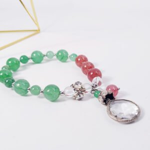 紅草莓晶 綠草莓晶 頂級白水晶 聖誕 手鍊 客製 禮物