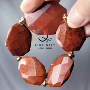 稀有紅花瑪瑙 玉瓍 古錢 招財 事業 成功 大寶石手鍊 單品 禮物