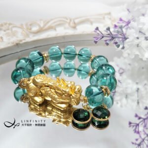 頂級稀有綠曜石 金貔貅 招財 轉運 事業 心輪 大寶石手鍊 禮物