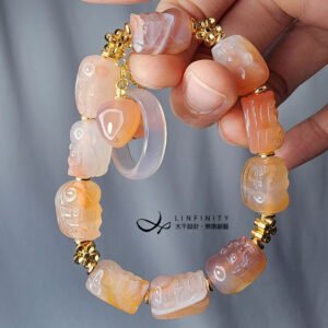 纏絲瑪瑙 貔貅招財 一元復始 心想事成 十全十美 手鍊 單品 禮物