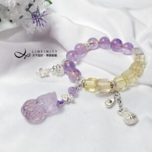 薰衣草紫黃晶 貔貅 黃水晶 財富之石 智慧 招財 手鍊 單品 禮物