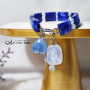 頂級藍晶石 藍月光如意 海藍寶 心想事成 喉輪 手鍊 單品 禮物