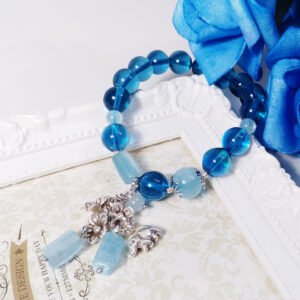 頂級藍曜石 海藍寶 幽靜 銀象 藍色系 成功 智慧 手鍊 客製 禮物