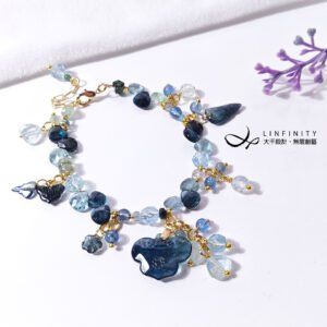 頂級藍碧璽 海藍寶 藍拓帕 如意 智慧 招財 事業 手鍊 單品 禮物