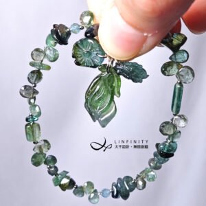 稀有藍綠碧璽 花開富貴 金魚 事業 招財 磁吸釦 手鍊 單品 禮物