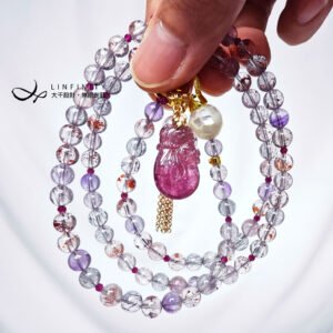 超七水晶 紅寶石 碧璽 福袋 珍珠 3圈手鍊 項鍊 2用 單品 禮物