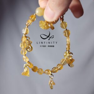 頂級稀有金碧璽 金碧輝煌 元寶 如意 古錢 招財 手鍊 單品 禮物