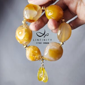 金黃瑪瑙 黃水晶 如意 兔 玉振金聲 招財大寶石手鍊 單品 禮物
