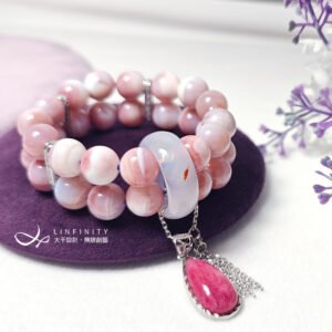 胭脂瑪瑙 玫瑰石 紅運當頭 扳指 人緣 招財 2排手鍊 單品 禮物