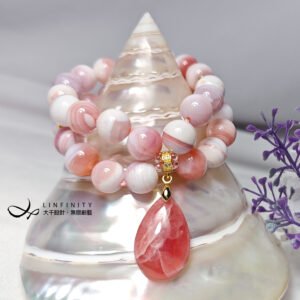 胭脂瑪瑙 紅紋石 菱錳礦 紅運當頭 人緣 招財 2排手鍊 單品 禮物