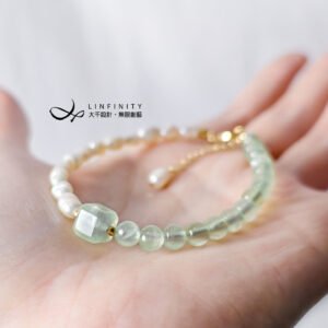 頂級葡萄石 巴洛克珍珠 希望 智慧 招財 心輪 氣質優雅 手鍊 禮物