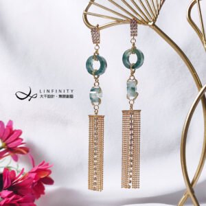 冰種 翡翠 A貨 飄綠 戒環 招財 流蘇 獨家 原創 耳環 單品 禮物