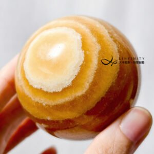 稀有黃螢石方解石 天眼 晶球擺件 招財 智慧 圓滿 收藏 單品 禮物