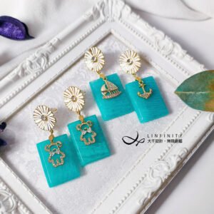 冰天河石 幸運之石 無飾牌 平安 雛菊 熊 船錨 耳環 單品 禮物