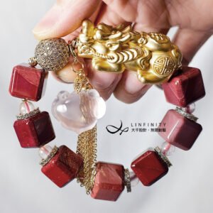 莫哥蛋黃石 貔貅 龍戲珠 星光粉晶如意 智慧招財大寶石手鍊 單品