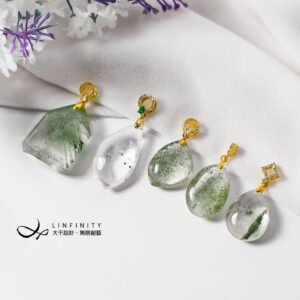 頂級淨體 綠幽靈水晶 金字塔 心輪 招財 事業 墜 項鍊 單品 禮物