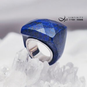 天然青金石 鑽面 正氣 招財 大寶石戒指 內徑15.8mm 單品 禮物