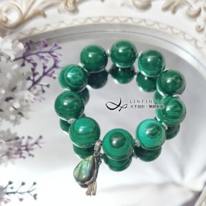 頂級孔雀石 雙天眼 拉長石 智慧 心輪 招財 收藏 手鍊 單品 禮物