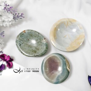 頂級 海洋碧玉 稀有色 石碟 石盤 收納 紙鎮 收藏 擺件 單品 禮物