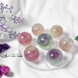 稀有 彩虹 螢石 七脈輪 高我 球 大衛星七星陣 收藏 單品 禮物