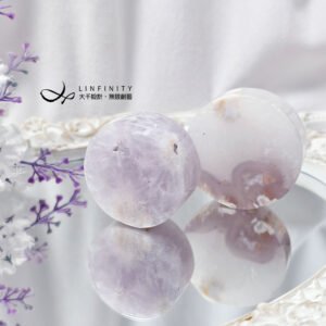 櫻花瑪瑙共生水晶 鐲心 紙鎮 文鎮 無飾牌 收藏 擺件 單品 禮物