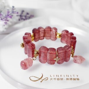 頂級紅草莓晶 貔貅 心想事成 星月交輝 招財 成功 手鍊 單品 禮物