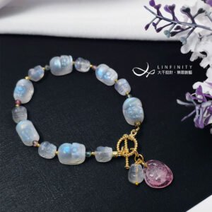 頂級 藍月光石 貔貅 碧璽 富貴 招財 紅運當頭 手鍊 單品 禮物