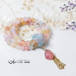 頂級彩虹瑪瑙 藍玉瓍戒 碧璽 招財 七脈輪 3圈手鍊 單品 禮物