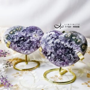紫水晶骨幹 心想事成 好事成雙 原礦 擺件 收藏 1對 單品 禮物