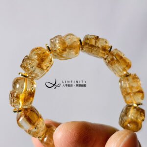 頂級 黃水晶 財富之石 貔貅 神獸 招財 事業 成功 手鍊 單品 禮物